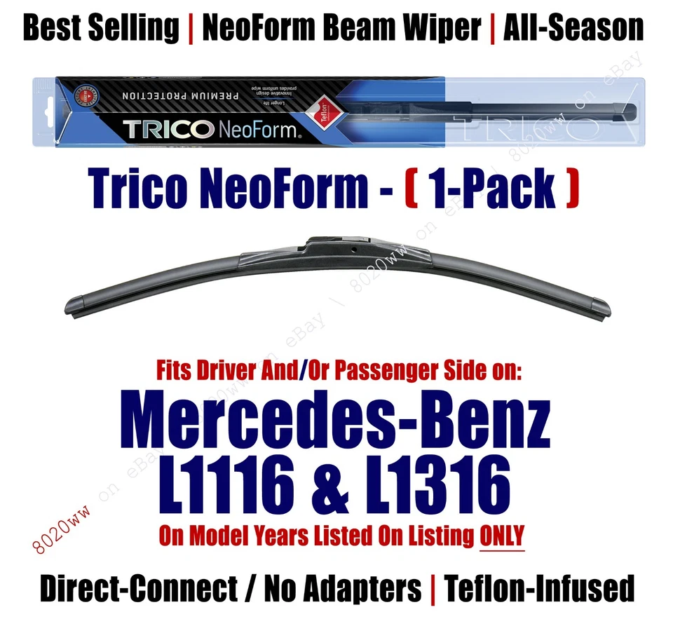 Super Premium NeoForm Wiper Blade Qty 1 fits 1981-1984 Mercedes-Benz L1116 16200 - Image 1 of 1