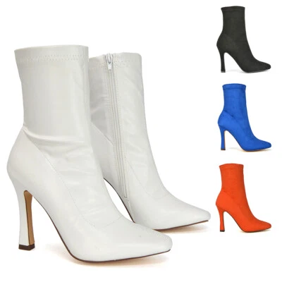 Mujeres Calcetín Elástico Stiletto Tacón Alto Botines Damas Botines Chelsea 3-8 Foto 1 de 4