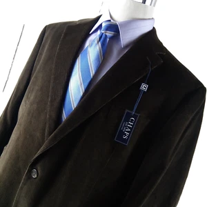 NWT $175 Chaps 48L Cotton 2 Btn Brown Pinstripe Corduroy Men's Blazer Sport Coat - Picture 1 of 14