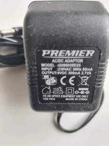 premier adapter model G090030D25 230V 9V 300 mA europlug - Photo 1/1