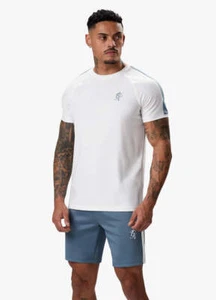 Camiseta Gimnasio King Para Hombre Manga Corta Cuello Redondo Core Plus Poli Camiseta Blanca Piedra Azul - Imagen 1 de 8