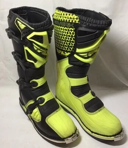 FLY RACING BOOTS Maverik Hi Vis Yellow/Black Men Size 13 Excellent Condition - Picture 1 of 21