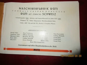Rüti vormals Caspar Honecker Maschinenfabrik Broschüre aus den 1920er Jahren - Bild 1 von 11