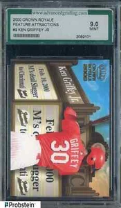 2000 Crown Royale Feature Attractions #9 Ken Griffey Jr HOF AGS 9 MINT - Picture 1 of 2