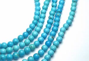 SLEEPING BEAUTY TURQUOISE 4mm Round Beads A+-AA+ NATURAL COLOR-10pcs