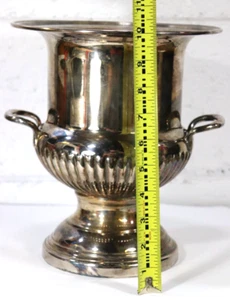 Marlboro Champagne Bucket Trophy 10" Ice Bucket Silver Plate Brass w/ Handles E3 - Picture 1 of 9