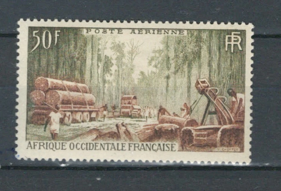 AFRICA OCCIDENTAL FRENCH COLONIES TREES  AIRMAIL MH STAMP LOT (OXY 673) - Image 1 of 1