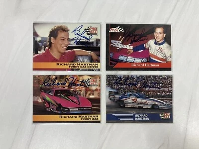 4 Richard Hartman Autographed Cards 1991, 1992 & 1993 Pro Set Finish Line NHRA - Image 1 of 4