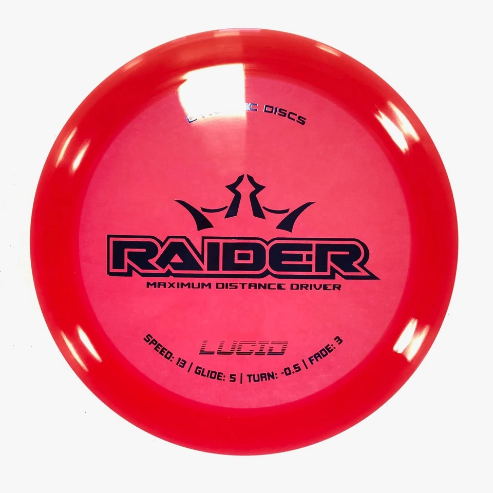 DISC GOLF DYNAMIC DISCS LUCID RAIDER OVERSTABLE DISTANCE DRIVER 171g PINK W/BLUE - Image 1 of 1