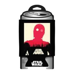 Star Wars C-3PO Poster Illustrated Drink Can Cooler Huggie With Card, NEW UNUSED - Picture 1 of 1