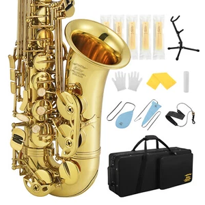 Eastar AS-Ⅲ Professional Alto Saxophone Eb Gold Kit - With Reeds Stand Hard Case - Picture 1 of 18
