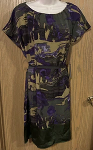 New with Tags Simply Vera Vera Wang Multi-Color Dress with Tie Belt Size Medium - Picture 1 of 4