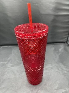 Vaso de joyas rojas Starbucks 2021 de vacaciones Navidad 24 oz con taza fría de paja - Imagen 1 de 7