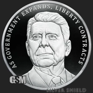 2022 1 OZ Ronald Reagan - Proof Silver Shield - .999 Pure Presidential Series AG - Picture 1 of 3