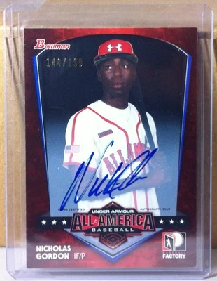 Bowman Under Armour All America #6 2013 Nick Gordon Twins autógrafo 140/199 Foto 1 de 2