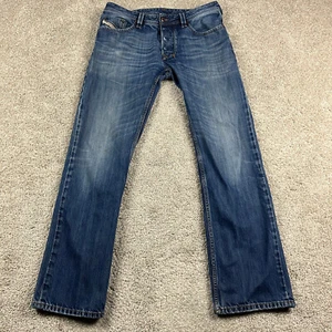 Diesel Jeans Mens 33 Blue Larkee Button Fly Straight Denim Straight Faded 33x32 - Picture 1 of 13