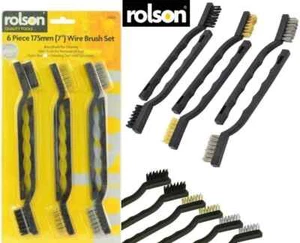 6x Small Mini Wire Brush Set Steel Copper Nylon For Cleaning Metal Rust Removal - Picture 1 of 8