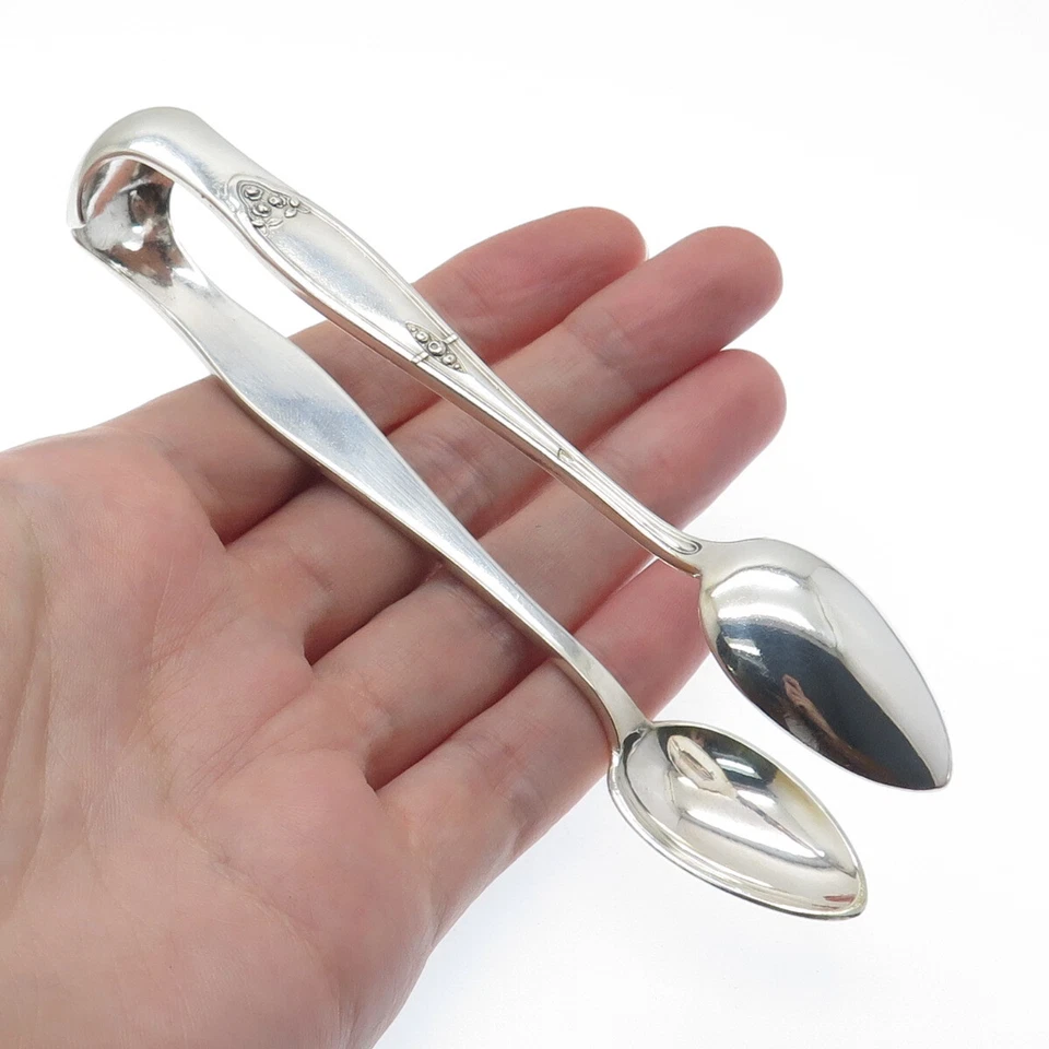 Pinzas cuchara cubo azúcar rosa belga antigua plata 800 Foto 1 de 4