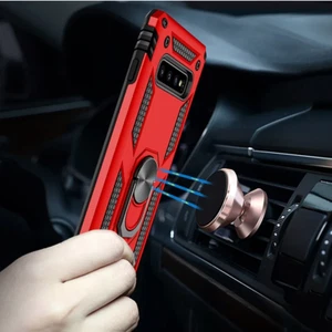 Für Samsung Galaxy S10 Ring Magnet Ständer Hybrid Hülle Cover - Rot - Bild 1 von 11
