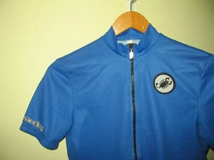 Castelli Vintage road cycling jersey classic royal 90s blue Made in Italy Small - Picture 1 of 9