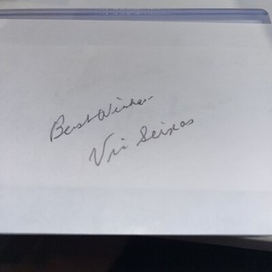 Vic Seixas Tennis HOFer signed Signed  index card