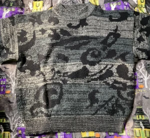 Vtg Permit Sweater Mens Multicolor Gray Pullover Long Sleeve Abstract Pattern M - Picture 1 of 9
