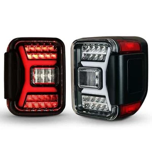 Juego de luces traseras LED secuenciales negro brillante/claro para Jeep Gladiator 20-24 - Imagen 1 de 5