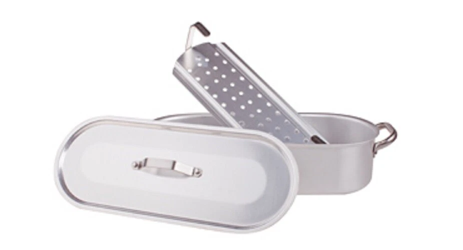 PESCIERA Alluminio cm 60X17X13H GRIGLIA COPERCHIO Professionale Pentole Agnelli - Immagine 1 di 1