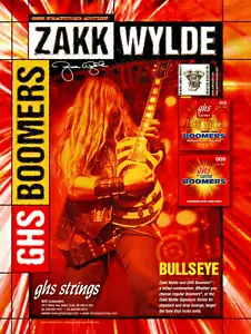 vintage 00s ZAKK WYLDE GHS BOOMERS STAMPA RIVISTA ANNUNCIO Bullseye Corde per chitarra pinup - Foto 1 di 1