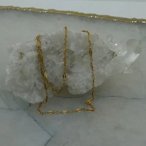14K Unusual Yellow Gold Necklace Interesting Design, 20 inch - Picture 1 of 7