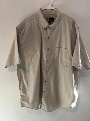 MENS BROWNING OnePOCKETS 100% POLYESTER Tan BUTTON SHIRT 2XL - Image 1 of 3