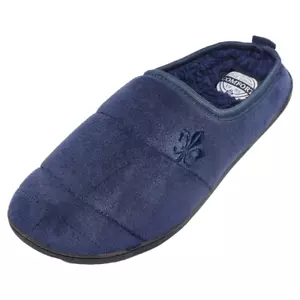 MENS SLIPPERS MEMORY FOAM FLEECE LINED CASUAL WARM SLIP ON MULES WINTER COSY NEW - Picture 1 of 4