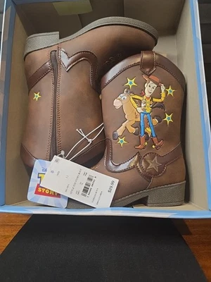DISNEY PIXAR TOY STORY WOODY COWBOY BOOTS TODDLER BOYS SZ 11 NEW IN BOX  - Image 1 of 4