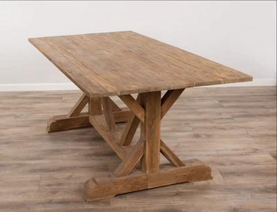 3m Reclaimed Teak Refectory Indoor Dining Table - Image 1 of 4