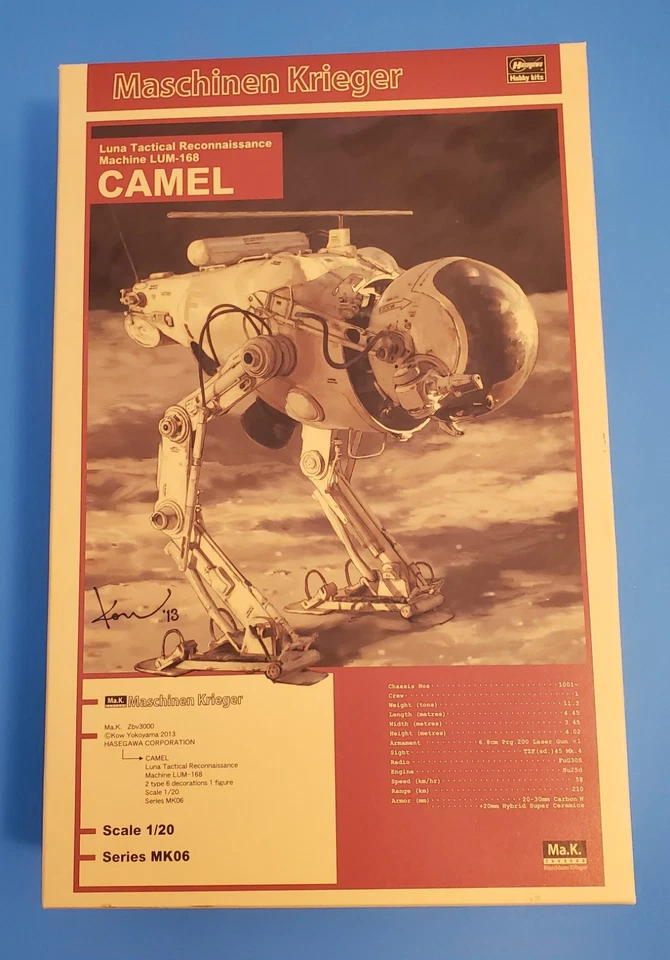 Hasegawa 64006 1/20 LUM-168 Camel Machines Krieger Ma.K Unassembled Kit Foto 1 de 4
