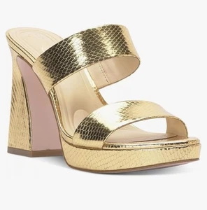 JESSICA SIMPSON JS-DIZA Sandals Gold Metallic, Snake Print,New, Size 5 M - Picture 1 of 10