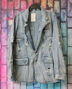 Giacca di jeans Giovanco con tasche finte donna taglia US 4XL - Foto 1 di 4