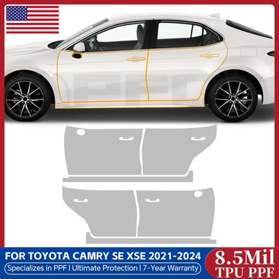 For Toyota Camry SE XSE 2021-2024 Doors Precut Paint Protection Film Clear PPF - Image 1 of 4