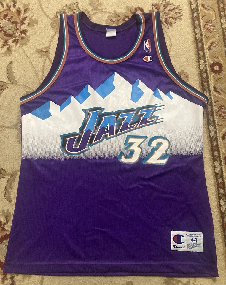 Vintage Champion- Karl Malone- Utah Jazz Jersey (purple) size 44 Large Rare - Image 1 of 4