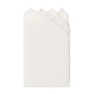Linen Handrolled 15" x 15" Pocket Square Hanky - White - Picture 1 of 4
