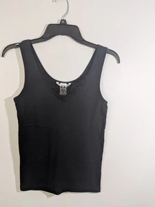Cuddle Duds Women's Black Lace Sleeveless Tank Top Size Small - Picture 1 of 3