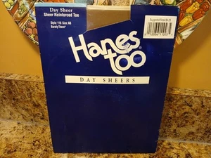 Hanes Too Day Sheer Pantyhose Reinforced Toe 100% Nylon Sz:AB Color:Barely There - Picture 1 of 16