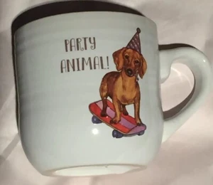 Party Tier Kaffeebecher Wiener Hund auf Skateboard - Bild 1 von 3