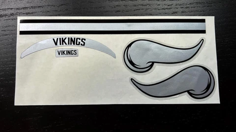 Minnesota Vikings Metallic Silver & Black Mini Football Helmet Decal Set Cover