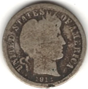 1913 Barber Dime in GOOD condition ~ PLEASE SEE THE SCAN  stk 70 - Picture 1 of 5