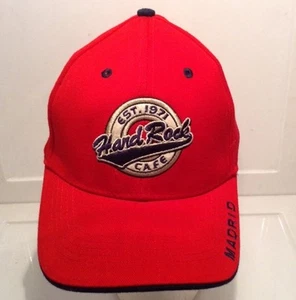 Hard Rock Cafe Madrid Baseball HAT CAP Red "EST. 1971" Fitted One Size - Picture 1 of 5