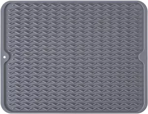Silicone Dish Drying Mat, Non-Slip Easy Clean Sink Mat Large Heat-Resistant Dish - Picture 1 of 12