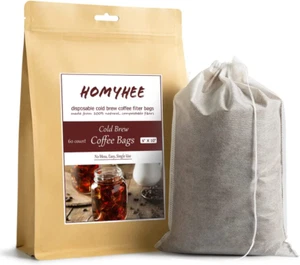 Cold Brew Coffee Bags 60 Count Disposable Fine Mesh Brewing Bags for Concentrate - Picture 1 of 12