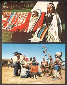 2 Postcards Ute Indians Turkey Dance Handicrafts Utah - Picture 1 of 7