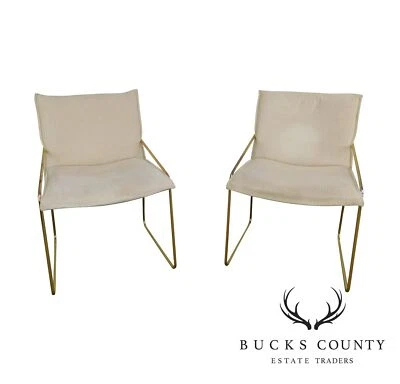 Par de sillones de latón modernos italianos de mediados de siglo Otto Gerdau Foto 1 de 4